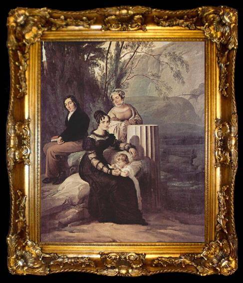 framed  Francesco Hayez Portrait of the family Stampa di Soncino, ta009-2
